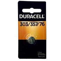 Duracell, 303/357/76, 1.5 Volt, Silver Oxide, Button Cell Battery