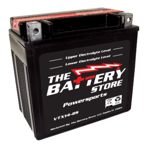 VTX14-BS, Palm, AGM, Powersports Battery, 12 Month Warranty, 90 Day Free Replacement