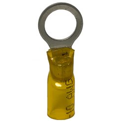 38309, 12-10 Gauge, Ring Terminal, 3/8 Inch, Nyax Heat Shrink, Yellow