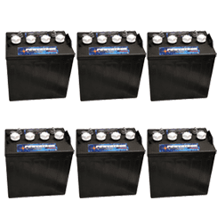 Six - P-8000 Trojan, 8 Volt 160Ah, Golf Cart Batteries Set